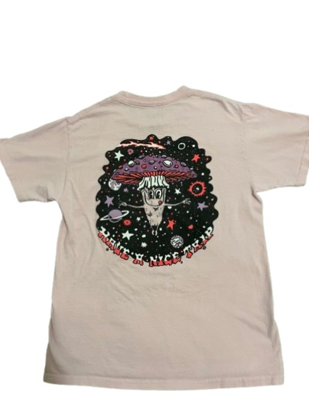 A Lab Graphic Tee Mushroom Short Sleeve Tee Light Pink Sz M Trippin Space